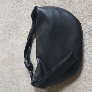 Express Black Faux Leather Crescent Hobo Slouch Bag Purse